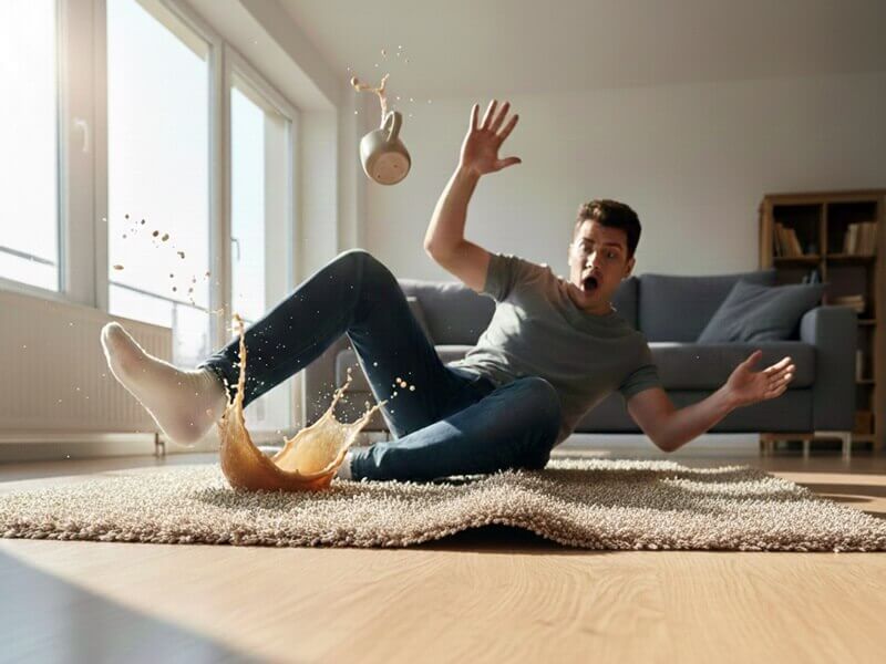 Lidi řeší protiskluz až ve chvíli, kdy koberec ujede